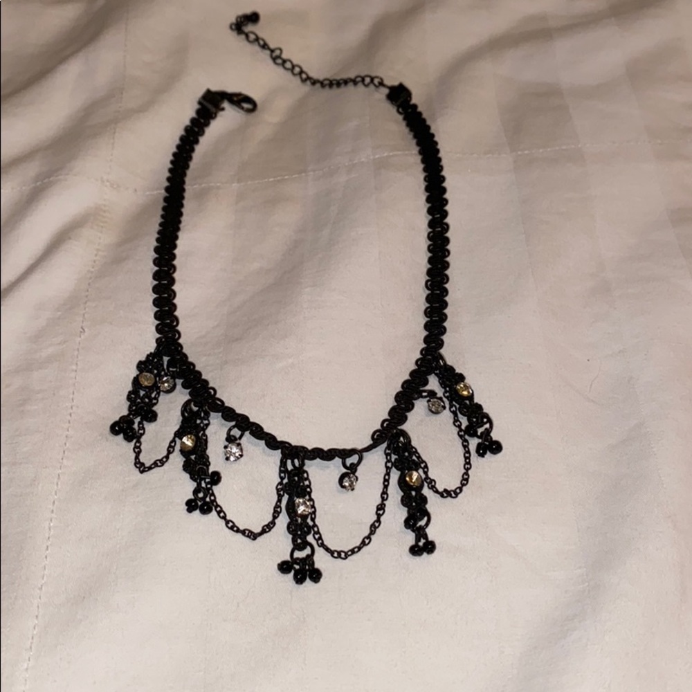 Black bling choker necklace